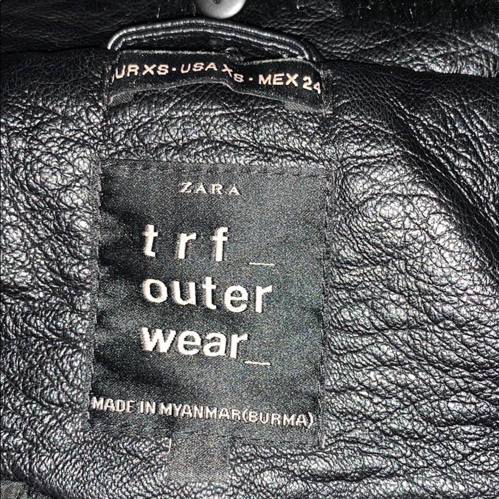 Zara Pu leather biker moto detachable fur collar - Picture 4 of 8